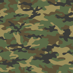 Fototapeta premium Seamless camouflage military texture pattern. Army background for print.