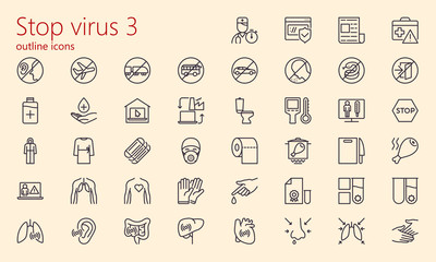 Stop virus outline iconset (part 3)
