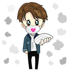 Illustration, vector, healthcare, protection against dust and germs, for good health, white background