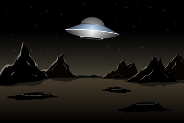 Martian flying saucer. Vector illustration. © Vector DSGNR