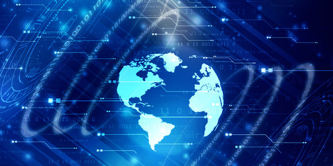 2d illustration world map abstract background