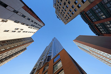 Fototapeta na wymiar Skyscrapers in Manhattan at day, New York City, USA.