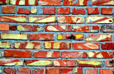 old  red brick wall background