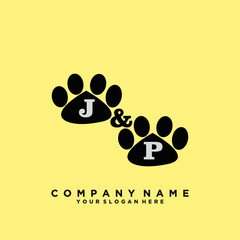 Initial Letter JP Logo With circle Template Vector	
