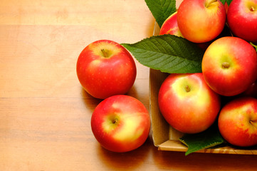 New Zealand apple on wooden background