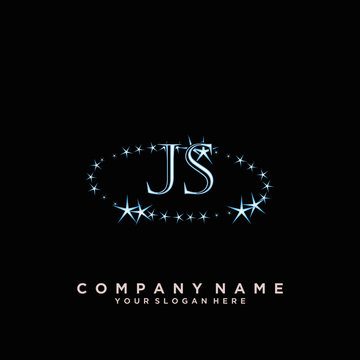 Initial Letter JS Logo With circle Template Vector	
