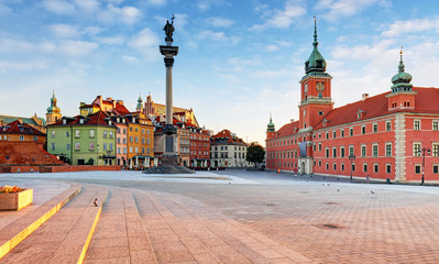 Fototapeta na wymiar Panorama of Warsaw old town, Poland