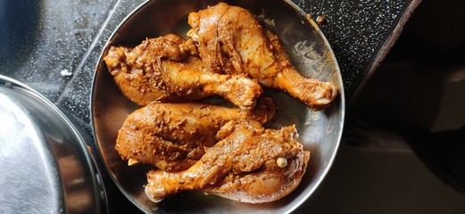 fried chicken on the grill