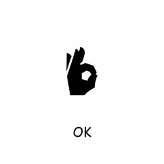 OK hand flat vector icon
