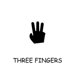 Fototapeta premium Three fingers flat vector icon