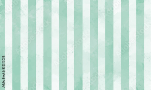 Fototapete 手書き風の緑色ストライプ背景 ベクター Miyanaka
