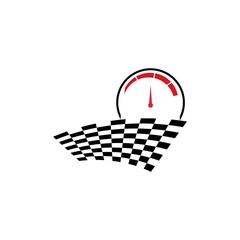 Race flag icon, simple design race flag logo template -