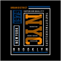 New York City typography design tee for t shirt, vector illustration