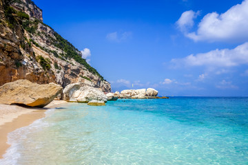 Cala Mariolu beach in Orosei Golf, Sardinia, Italy