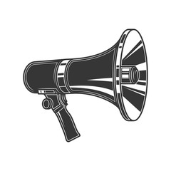 Original outline illustration Megaphone. Hand-held loudspeaker horn in vintage style.
