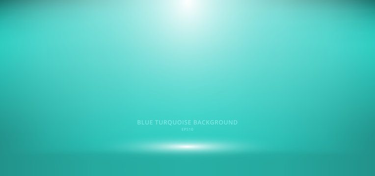 3D Empty Blue Turquoise Studio Room Background With Spotlight On Stage Background