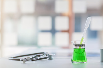 The medical team wore a coronavirus protective suit and rubber gloves to examine the coronavirus covid-19 and research for a vaccine to prevent coronavirus covid-19 to stop the epidemic.