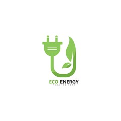 Eco energy logo template vector icon illustration
