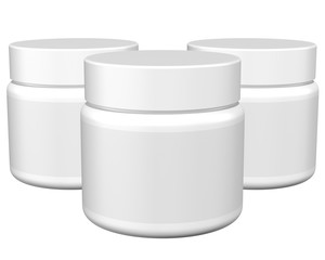 Realistic 3D Jar Mock Up Template on White Background.3D Rendering,3D Illustration