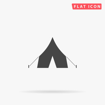 Camping Tourist Tent flat vector icon