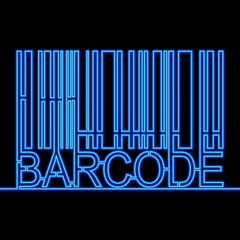 Continuous line drawing barcode neon glow concept
