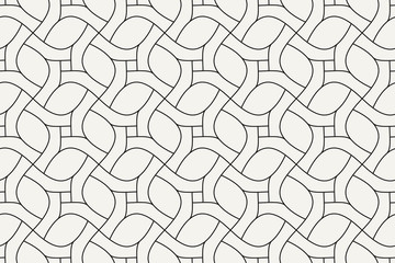 Geometric seamless pattern. Vector background with abstract line texture. Neutral monochrome wallpaper, black white simple light linear ornament for wrapping paper, textile. Decorative design element