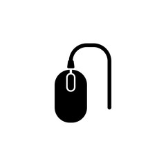 Wired Computer Mouse, Pointing Device Flat Vector Icon