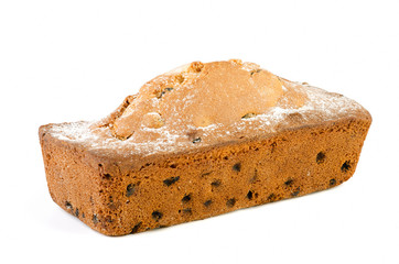 Cupcake with raisins isolated on white background. This image has better resolution and quality, and absolute sharpness from foreground to background.