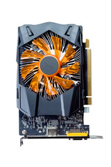 close up of video card (display card) isolated on white background.