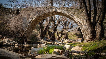 old stone bridge into the forest