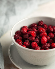  Candied cranberries, dried cranberries close-up. The right snack, sweets for vegetarians.