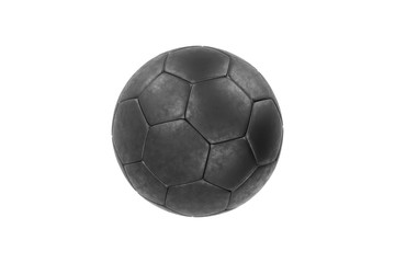 black soccer ball isolated on white background, place for text, icon