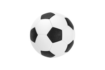 Naklejka premium black and white classic soccer ball isolated on white background, place for text, icon