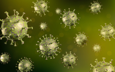 Coronavirus Virus Outbreak, Microbiology And Virology Concept, 3D Rendering