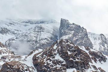 Fototapeta na wymiar high mountains in winter