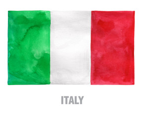 Obraz premium Flag of Italy watercolor illustration