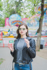 amusement park portrait of a girl