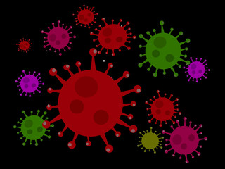 drawing of viruses background,