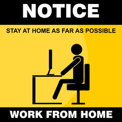 Fototapeta premium Work From Home, stay at home as far as possible