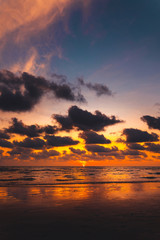 Sea and beach in the evening ,Sea view and evening