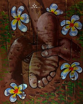 Art painting oil color Spa  foot  Massage From Thailand