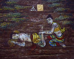 Art painting oil color Spa Massage From Thailand  ,   Culture Thai