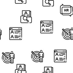 Hr Human Resources Seamless Pattern Vector Thin Line. Illustrations