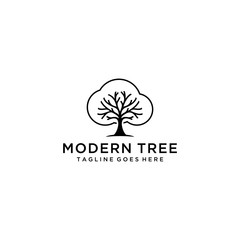 Creative luxury Tree nature sign logo design vector template