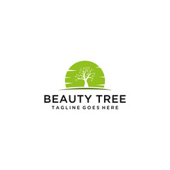 Creative luxury Tree nature sign logo design vector template