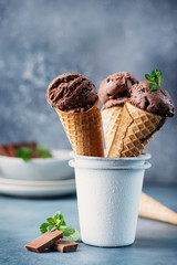 italian gelato with chocolate