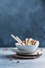 Ice cream with candy peanut