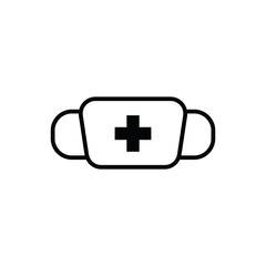 Obraz premium Breathing medical mask. Hospital or pollution protect face masking icon illustration