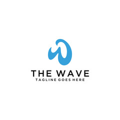 Creative luxury abstract W sign like water wave Logo icon Template.