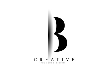 B Letter Logo with Creative Shadow Cut Design.